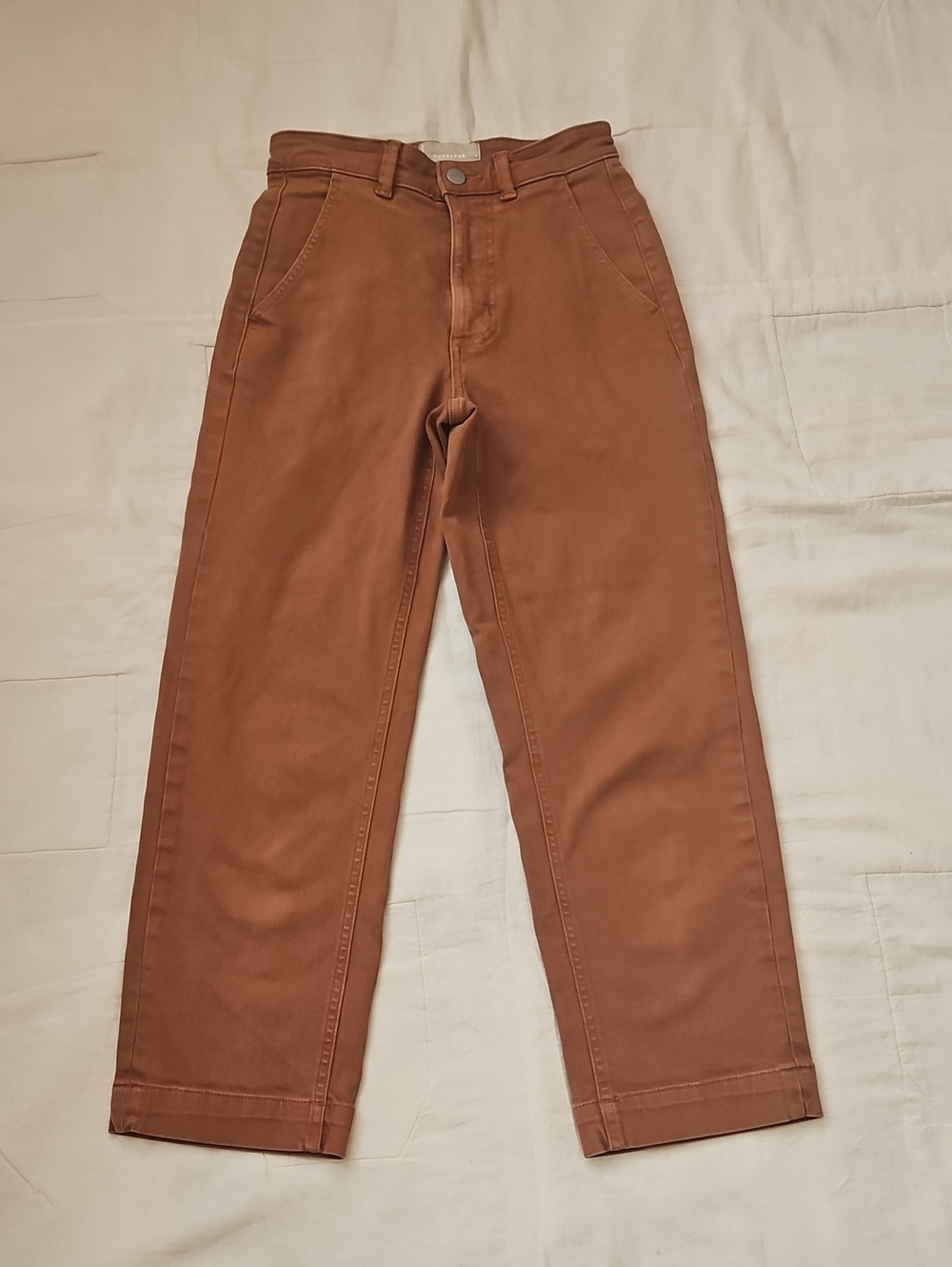 Everlane Rust Brown High-Rise Crop Pants Size 2